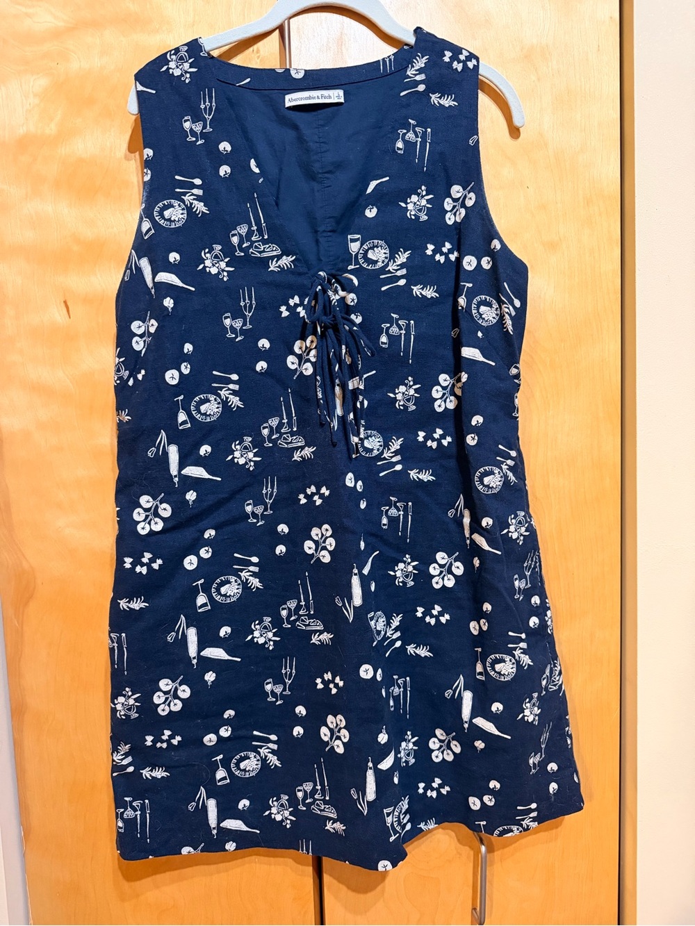 Abercrombie & Fitch Navy Sleeveless Tie-Front Mini Dress